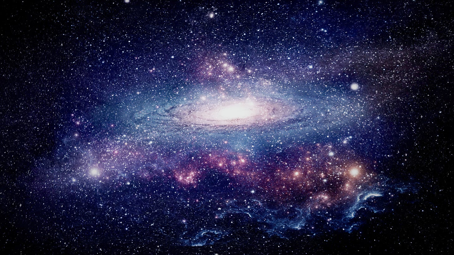 Image of a spiral galaxy in the depths of space