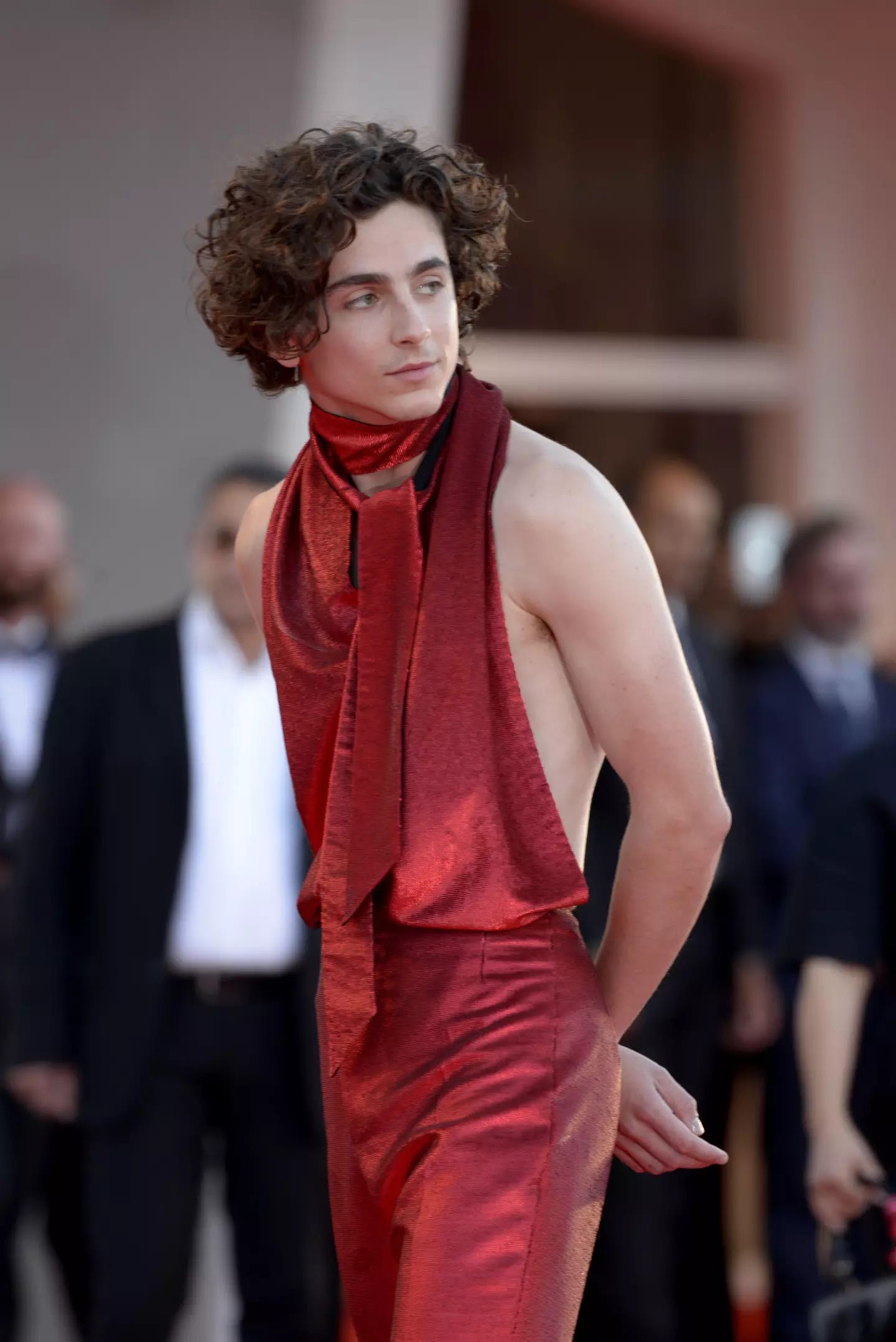 Venice Film Festival: Timothée Chalamet steals red carpet with shimmering  sleeveless halter top