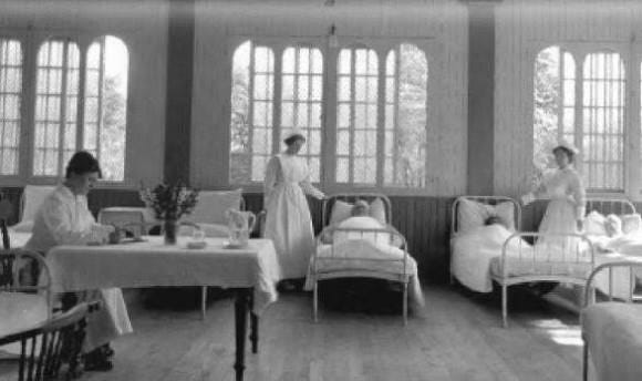 1880 interior of the Provincial Lunatic Asylum's infirmary ward