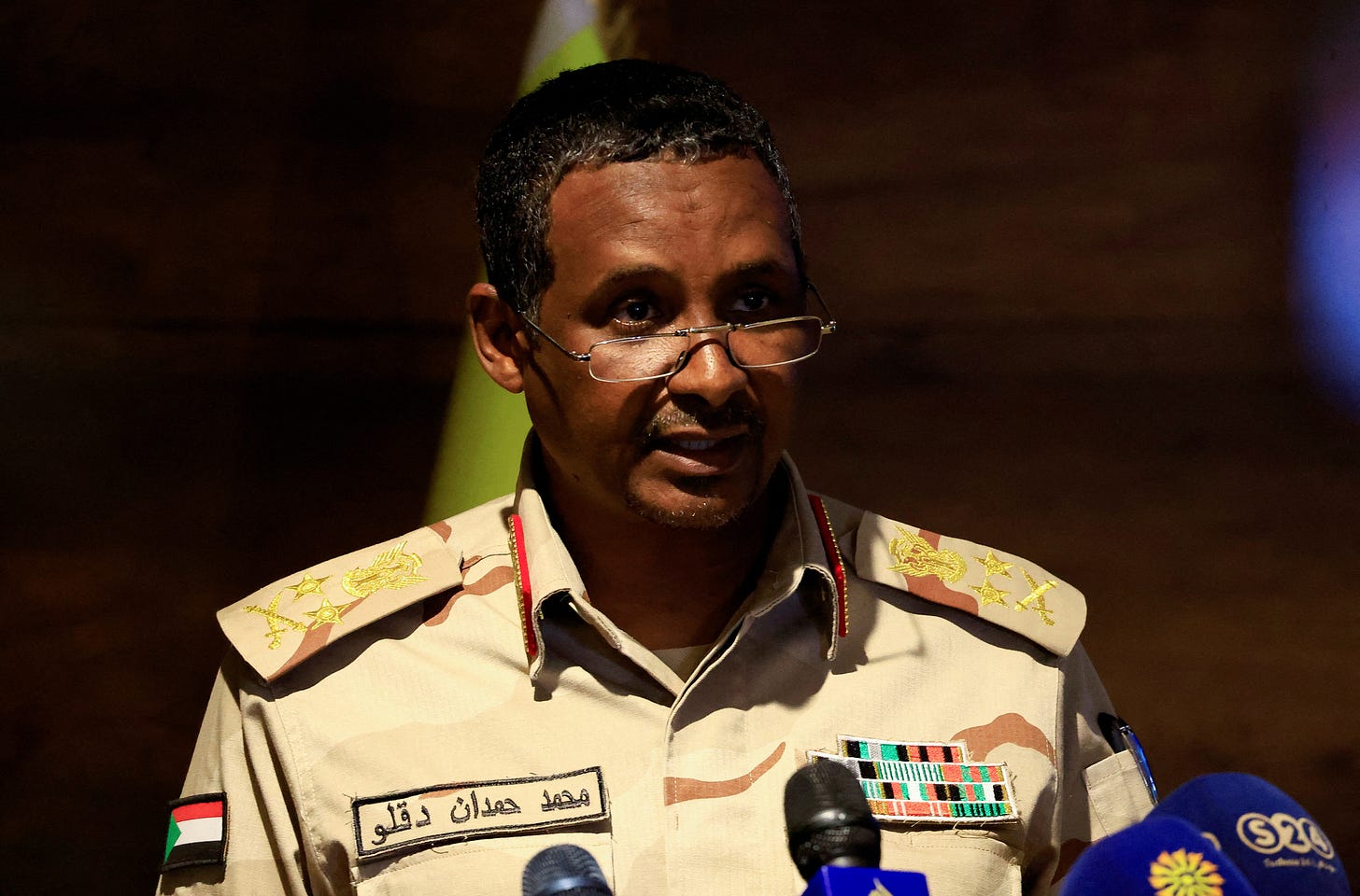 Deputy head of Sudan's sovereign council General Mohamed Hamdan Dagalo speaks during a press conference in Khartoum Deputy head of Sudan's sovereign council General Mohamed Hamdan Dagalo speaks during a press conference in Khartoum