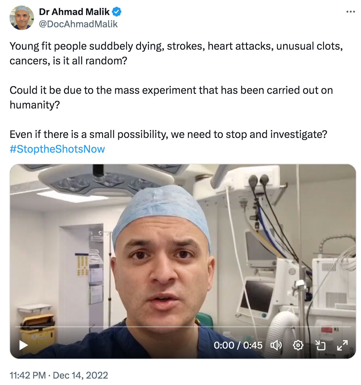 Dr. Ahmad Malik Speaking out in December 2022 Dr. Ahmad Malik Speaking out in December 2022