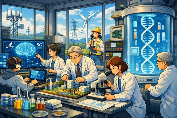 Ghibli lab with engineer outside Ghibli lab with engineer outside