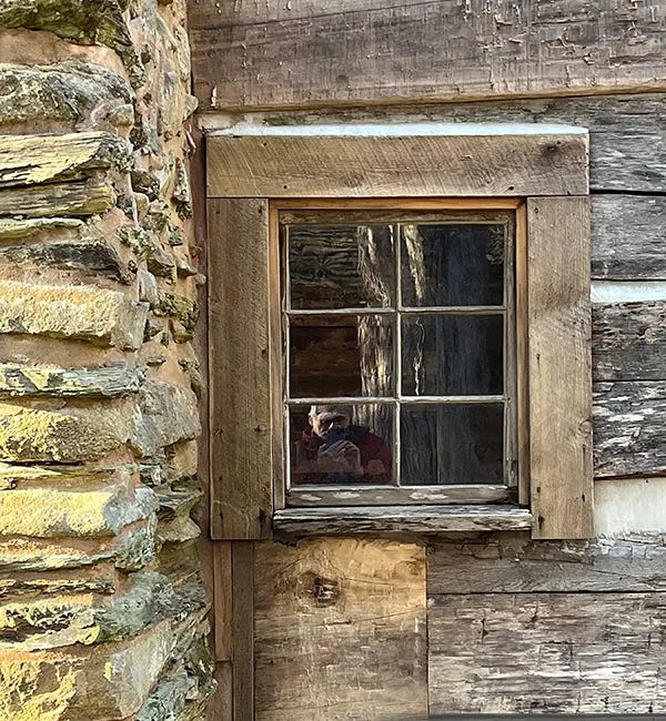 Haint in the window pane