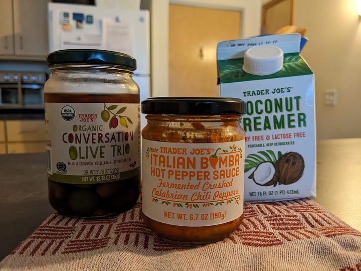 a collage of vegan grocery items