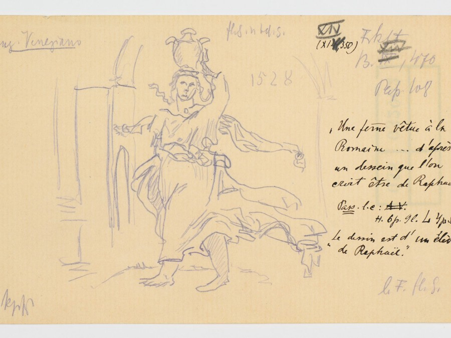 Drawing and notes on parchment Drawing and notes on parchment