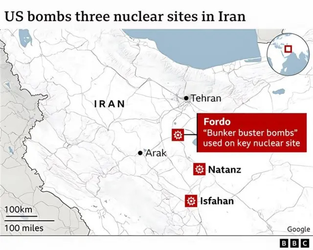 US bomb Iran nuclear sites: Iran nuclear facilities for Fordow bombed by  Trump wit GBU 57 for Iran-Israel war - BBC News Pidgin