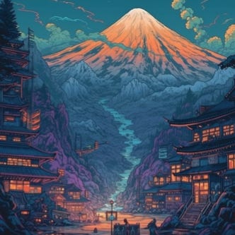 LEFT: montaña. RIGHT: 山 (Yama)