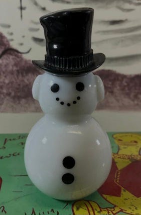 Snowman perfume bottle