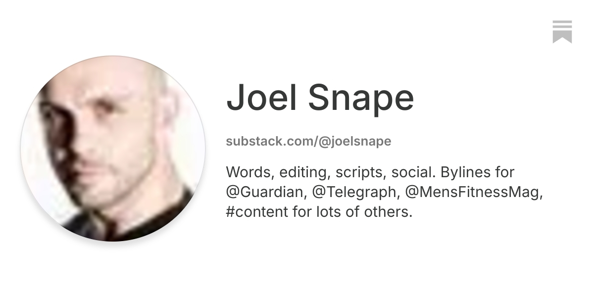Joel Snape | Substack
