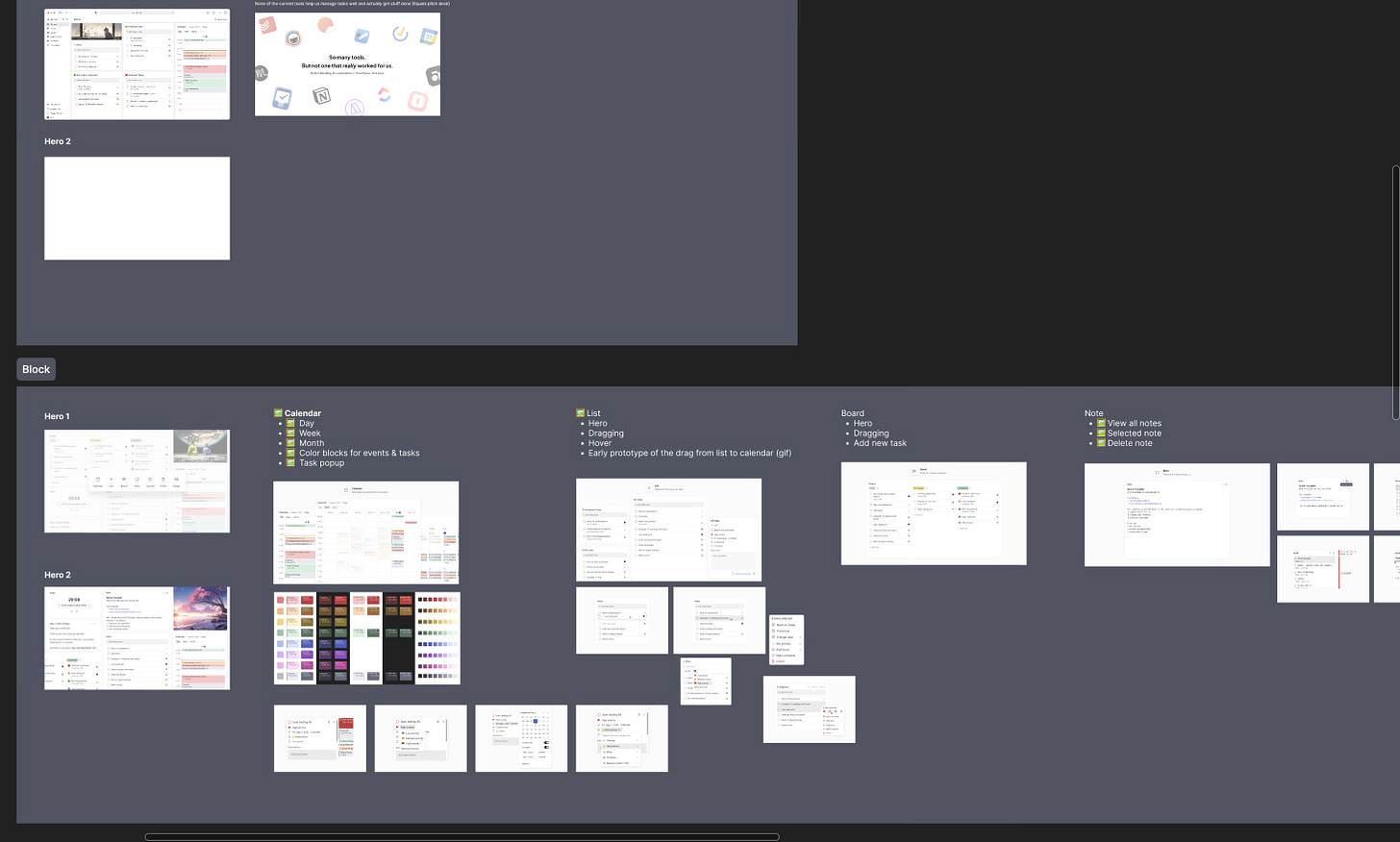 Scattered inko cat assets in figma