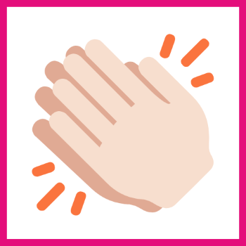 A hands clapping in a pink frame

AI-generated content may be incorrect.