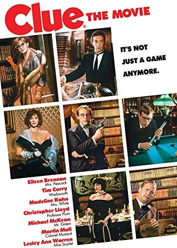 Amazon.com: Clue The Movie : Eileen Brennan, Tim Curry, Madeline Kahn,  Christopher Lloyd, Lesley Ann Warren, Jonathan Lynn: Películas y TV