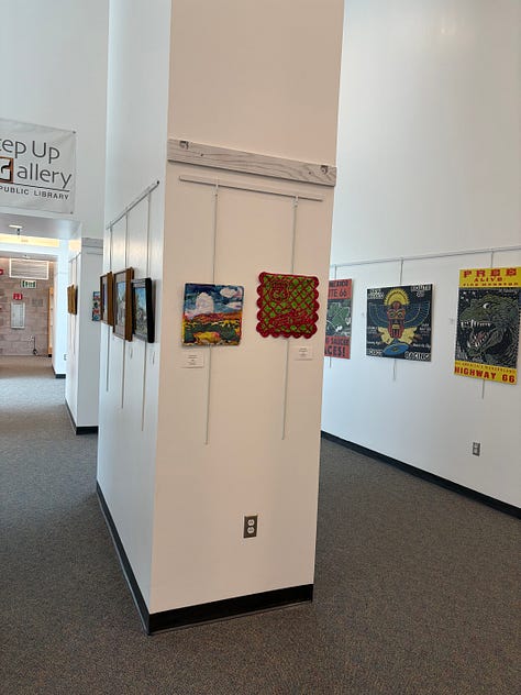 The library, the gallery and reception area of the gallery