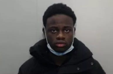 Remaining members: (top row l-r) Simon Thorne, Martin Thomas, Jeffrey Ojo, (Bottom row l-r):Gideon Kalumda, Brooklyn Jitobah, Azim Okunola remain in prison