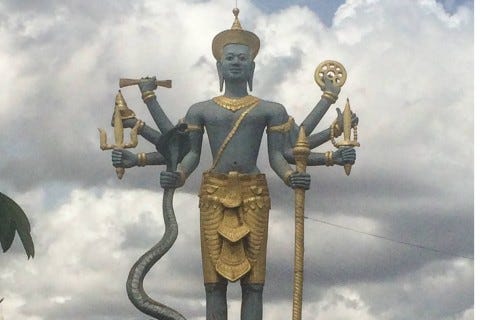 CAMBODIA: Blue statue CAMBODIA: Blue statue