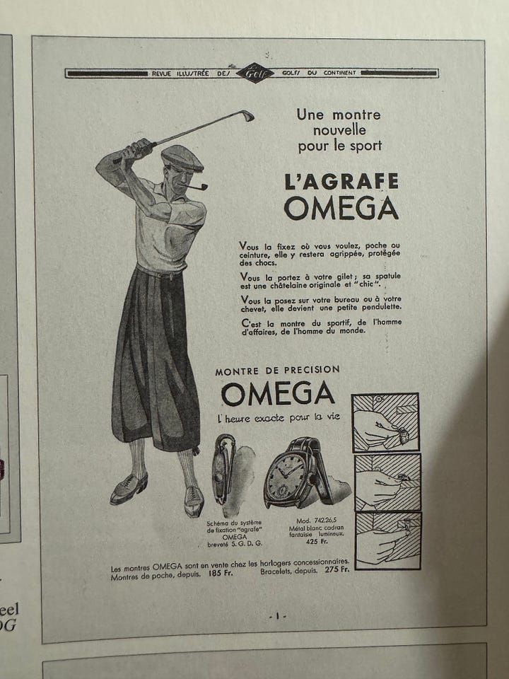 seiko omega vintage golfer's watches 