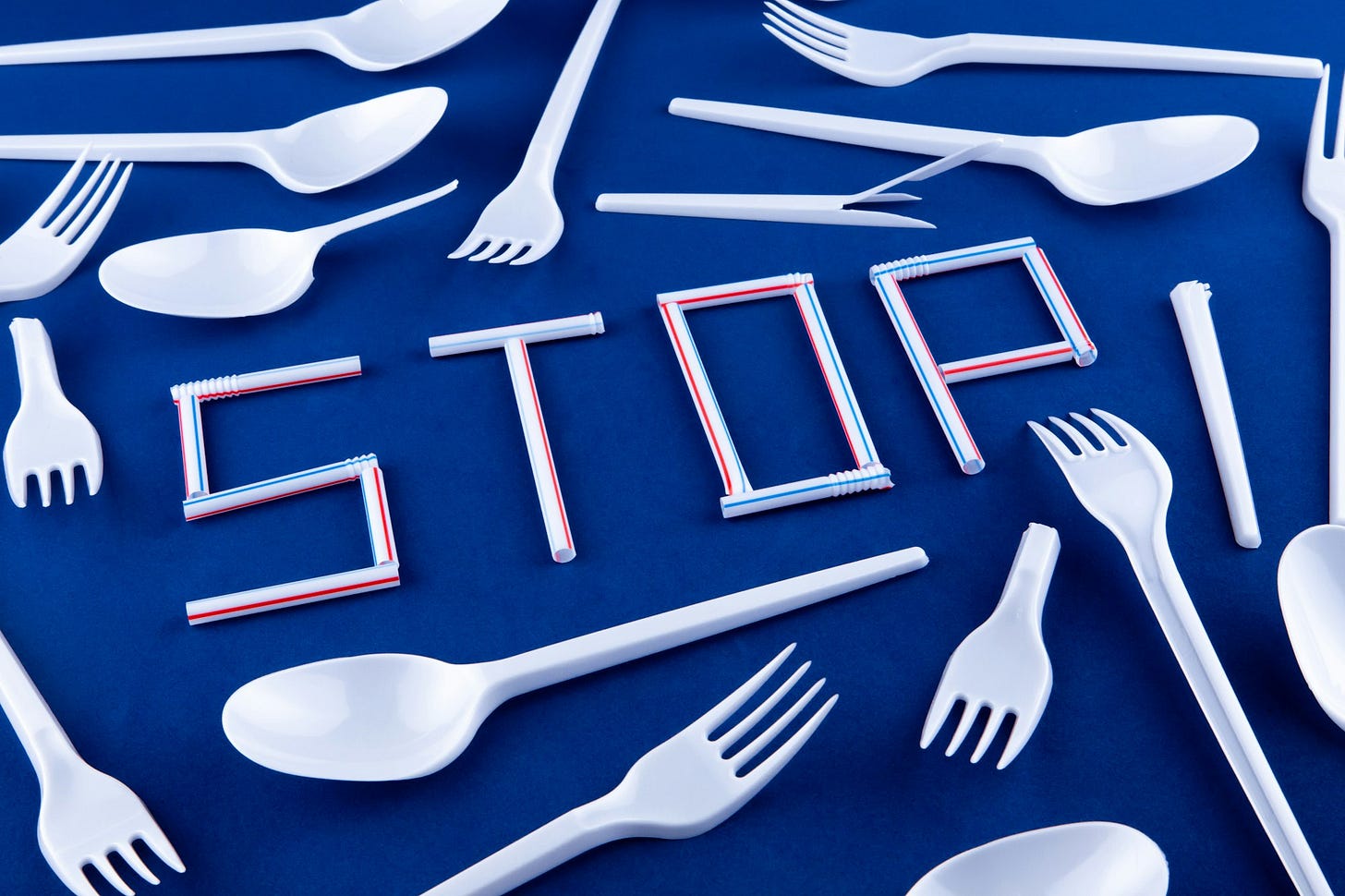 plastic forks and spoons with 