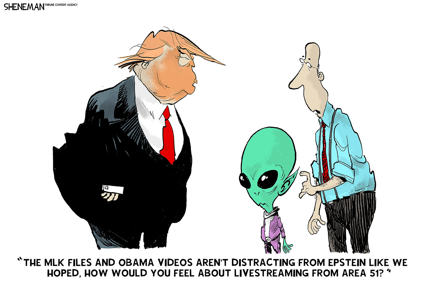 President Trump stops by Area 51 | July 24 editorial cartoons | The Week