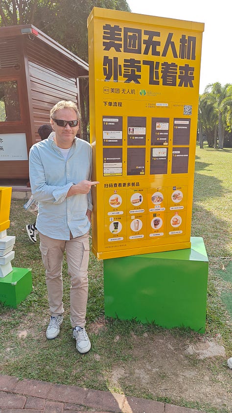 Drone delivery in a Shenzhen park