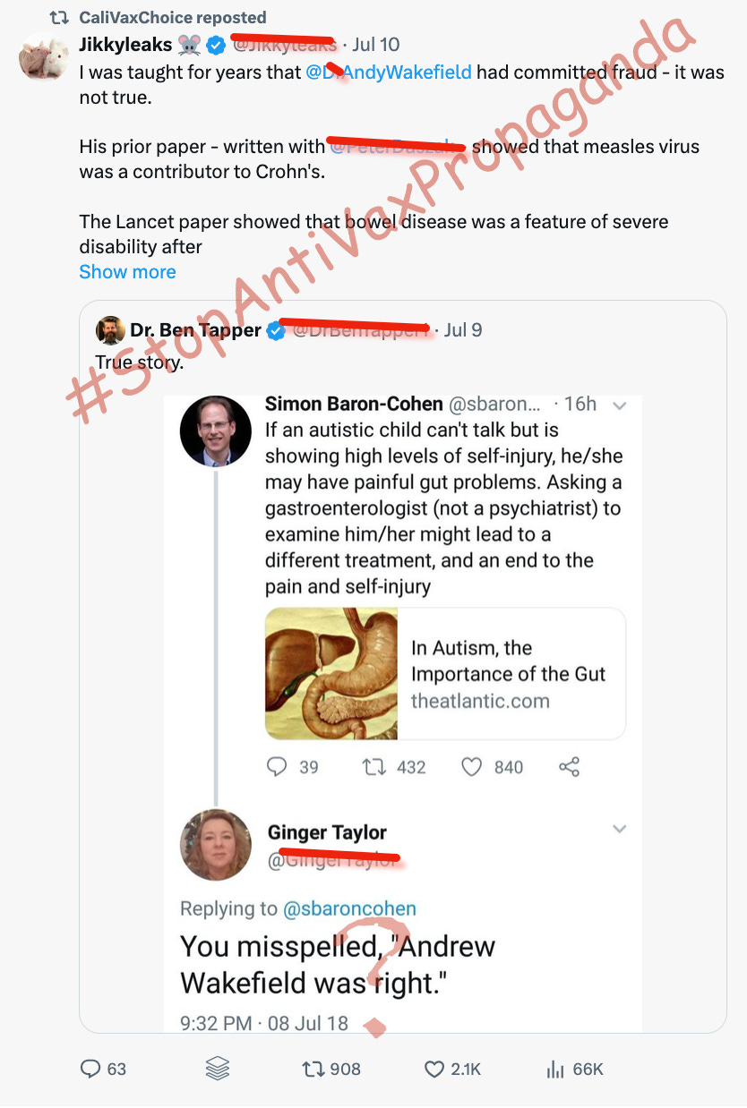 You’re regular reminder that anti-vaccine influencers defending him doesn’t make Andy Wakefield any less of a fraud.