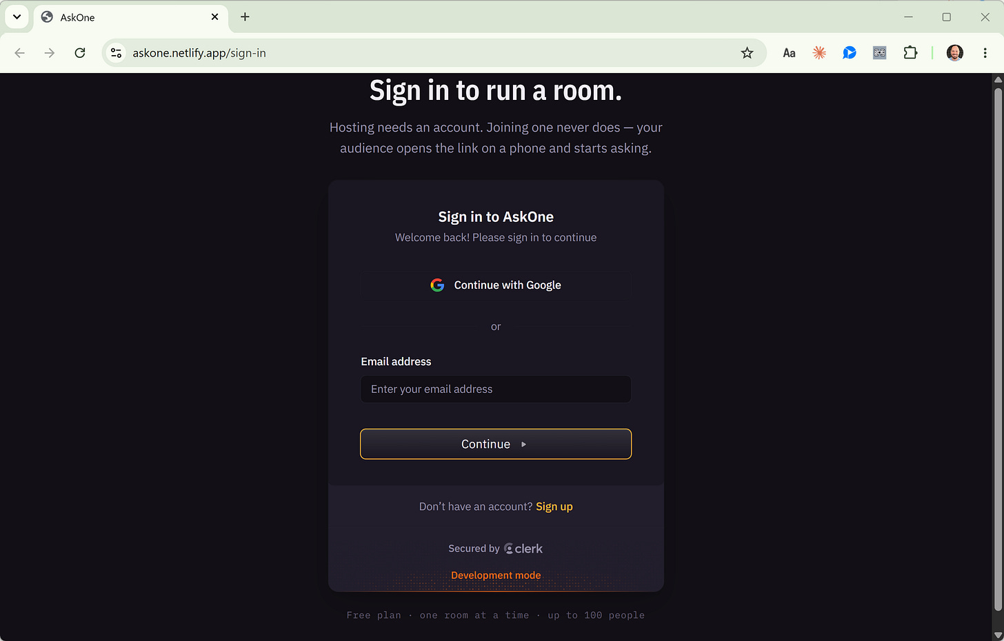 A site deployed on Netlify with Clerk and Supabase integrations and Google authentication