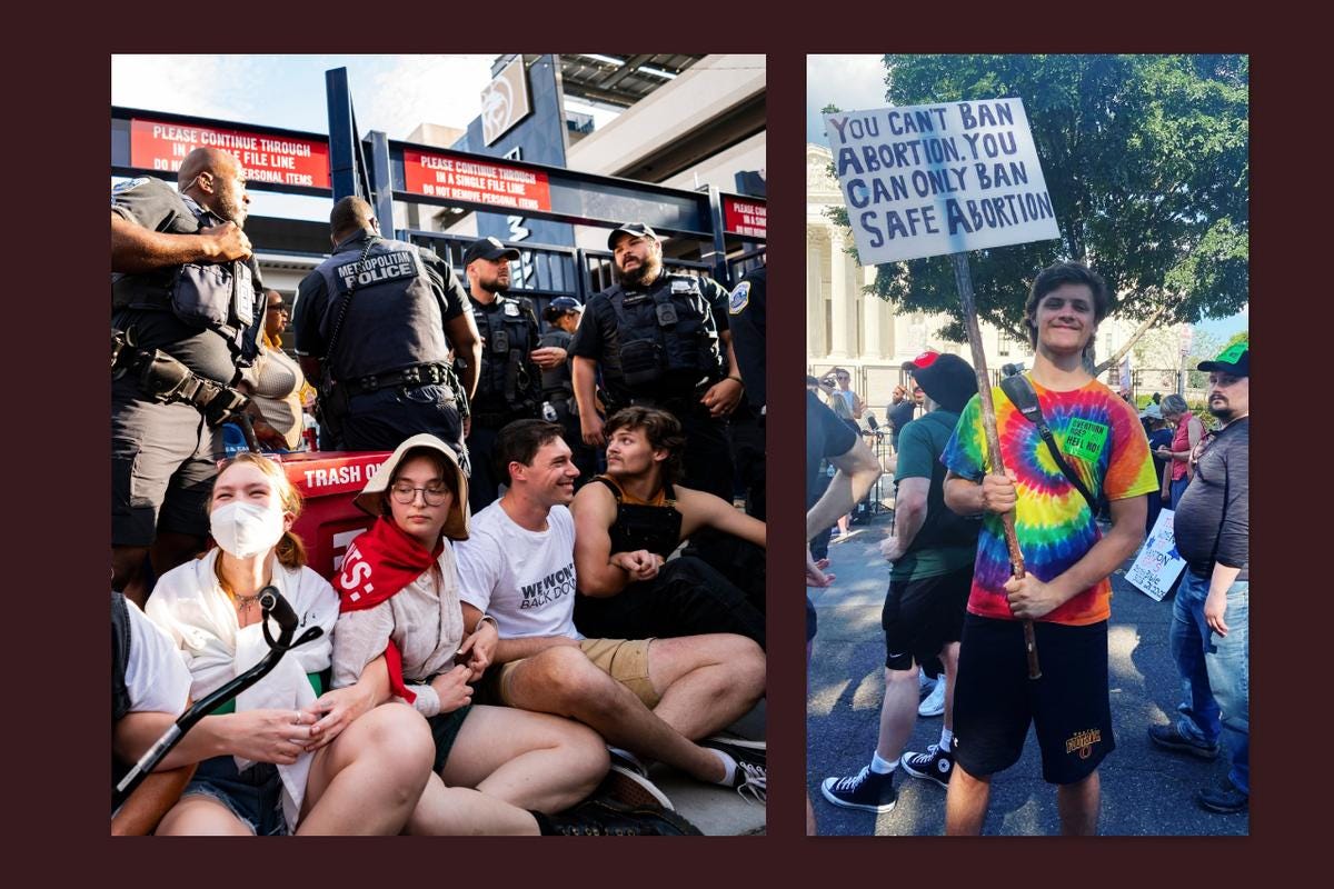 Майкл в США на климатических протестах и протестах против запрета абортов 