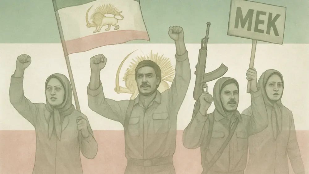 Os Mujahedin al Khalq (MEK) são os mais opacos e fazem as reivindicações mais grandiosas. Os Mujahedin al Khalq (MEK), um grupo sectário desprezado pelos iranianos comuns, é o grupo de "resistência" mais opaco...