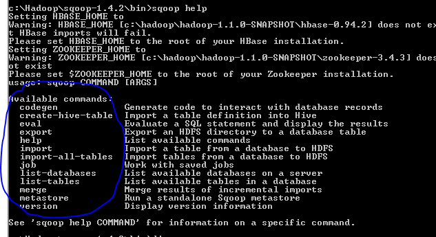 sqoop list of commands help sqoop list of commands help