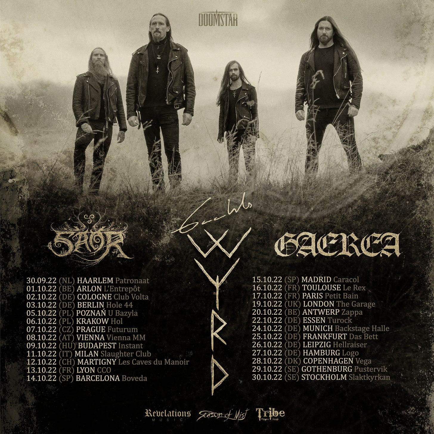Gaahls WYRD Announce European tour with Gaerea and Saor | Season of Mist
