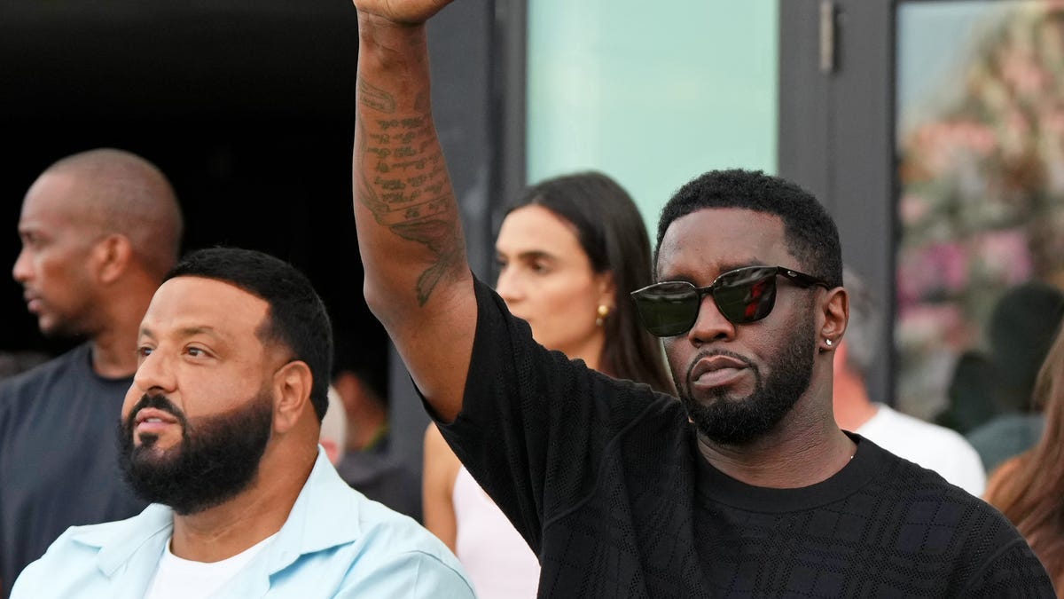 Recording artist DJ Khaled and Sean Combs attend the game between Inter Miami CF and Atlanta United at DRV PNK Stadium.