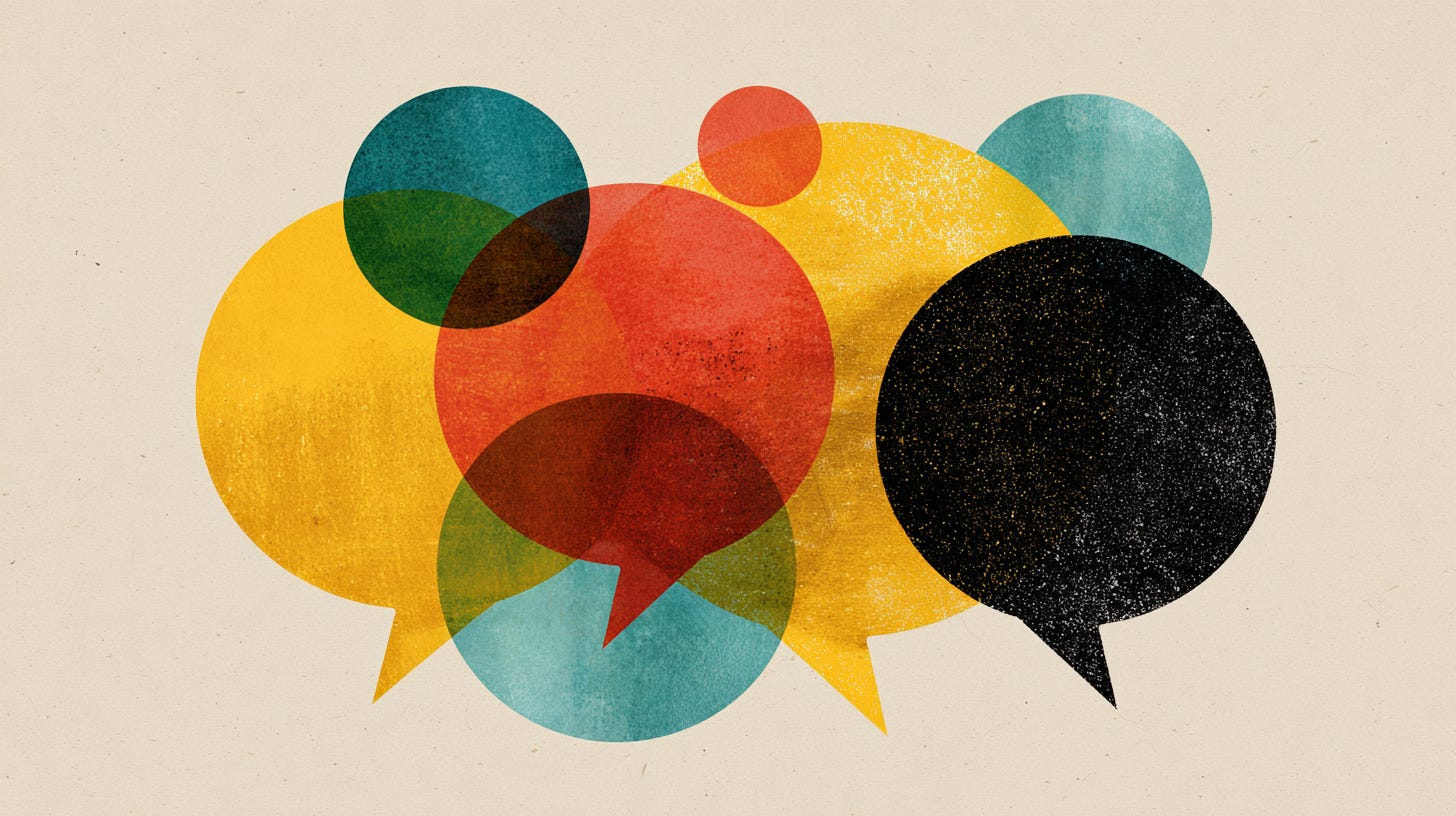 Different colored speech bubbles