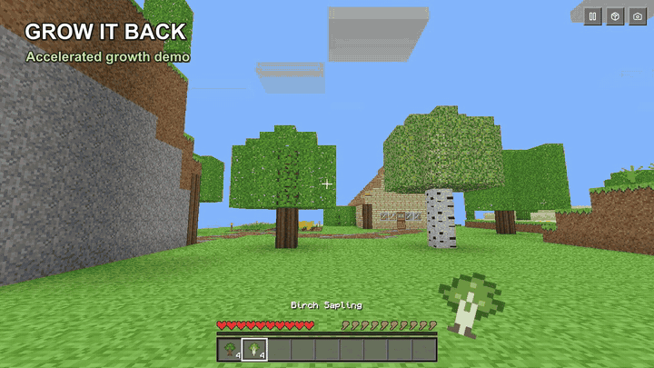 Mining a diamond in the finished Minecraft-style game