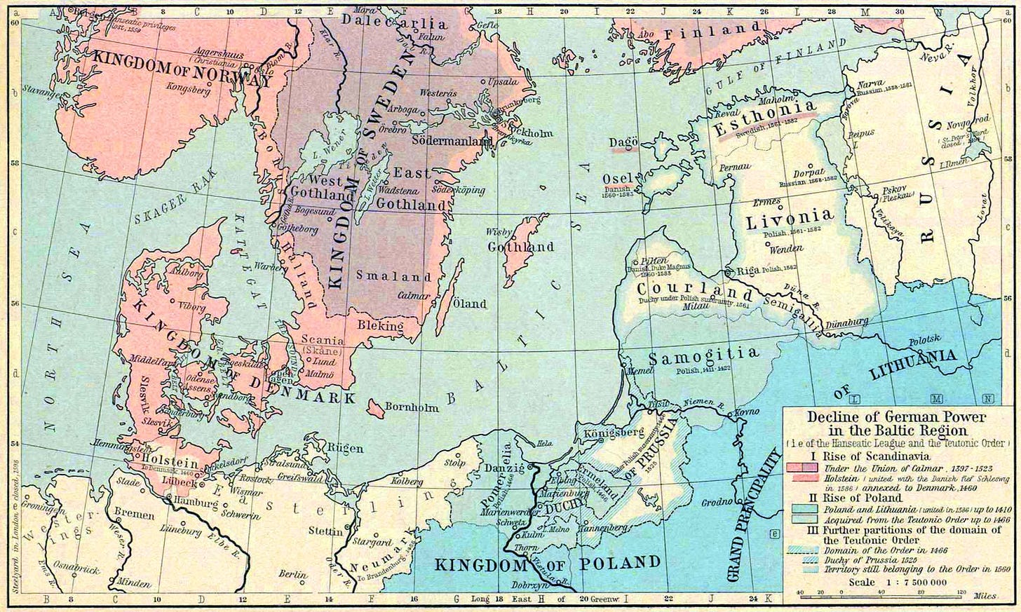 Map of the Baltic Region 1386-1560