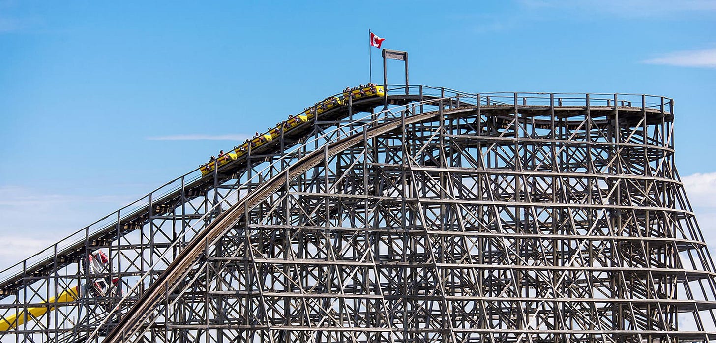 The Mighty Canadian Minebuster coaster at Canada’s Wonderland