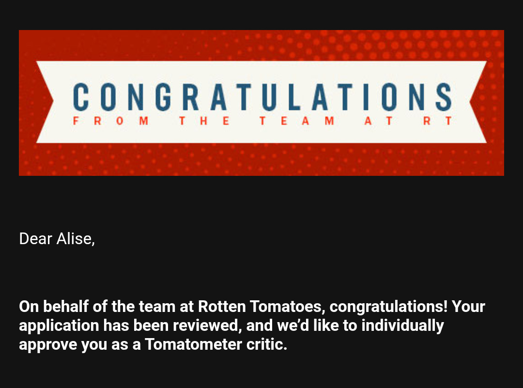 Rotten Tomatoes invitation