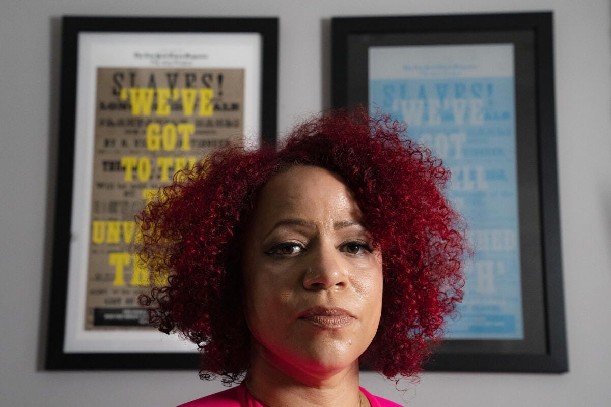 Nikole Hannah-Jones at her Brooklyn home in 2021.