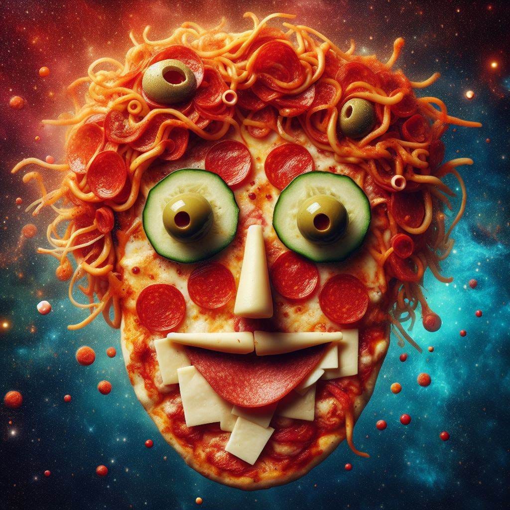 pizza face digital art