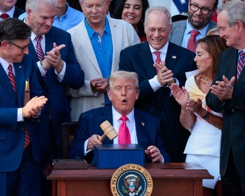 Donald Trump after signing his megabill into law on Independence Day at the White House in Washington DC. Donald Trump after signing his megabill into law on Independence Day at the White House in Washington DC.