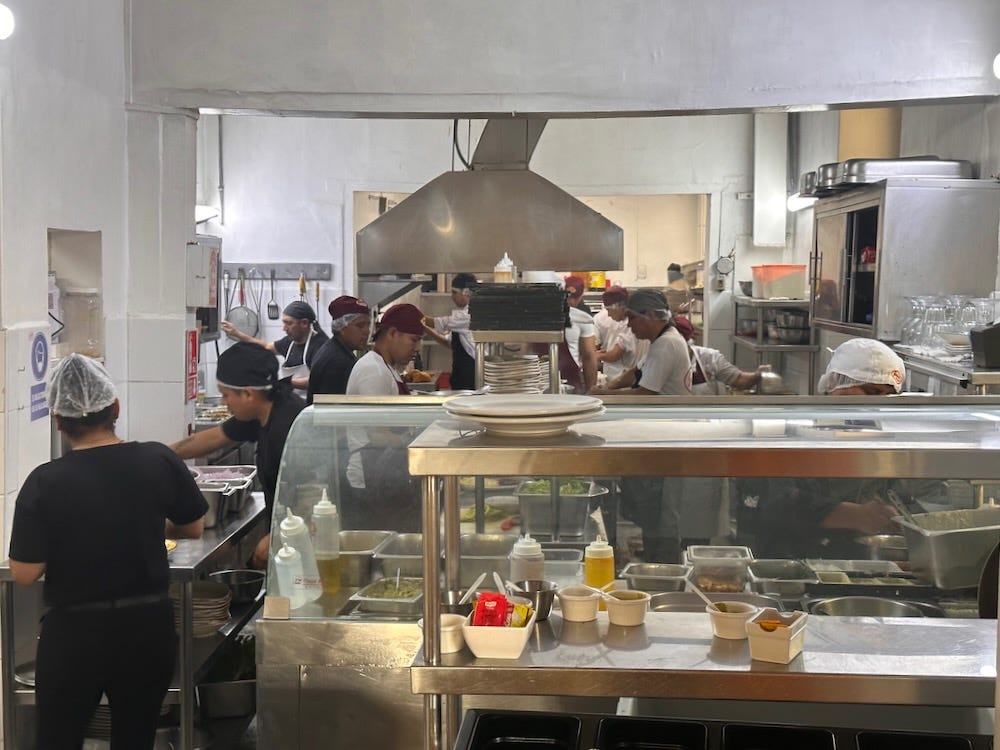 A glimpse into Javier's bustling kitchen