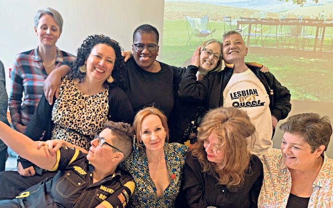 Clockwise from far left: Professor Kathleen Stock; Maya Forstater; Allison Bailey; Helen Joyce; Liane Timmermann; Julie Bindel; Suzanne Moore; JK Rowling; Angela C Wild Clockwise from far left: Professor Kathleen Stock; Maya Forstater; Allison Bailey; Helen Joyce; Liane Timmermann; Julie Bindel; Suzanne Moore; JK Rowling; Angela C Wild