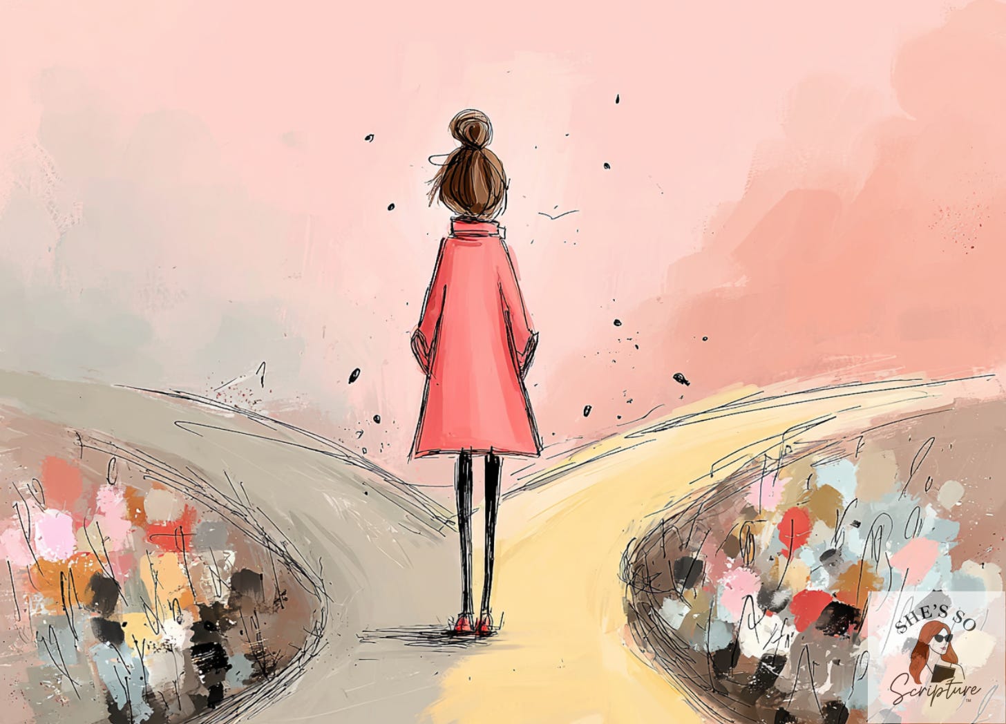 Watercolor illustration symbolizing the choice between wealth and following Jesus in Matthew 19. Watercolor illustration symbolizing the choice between wealth and following Jesus in Matthew 19.