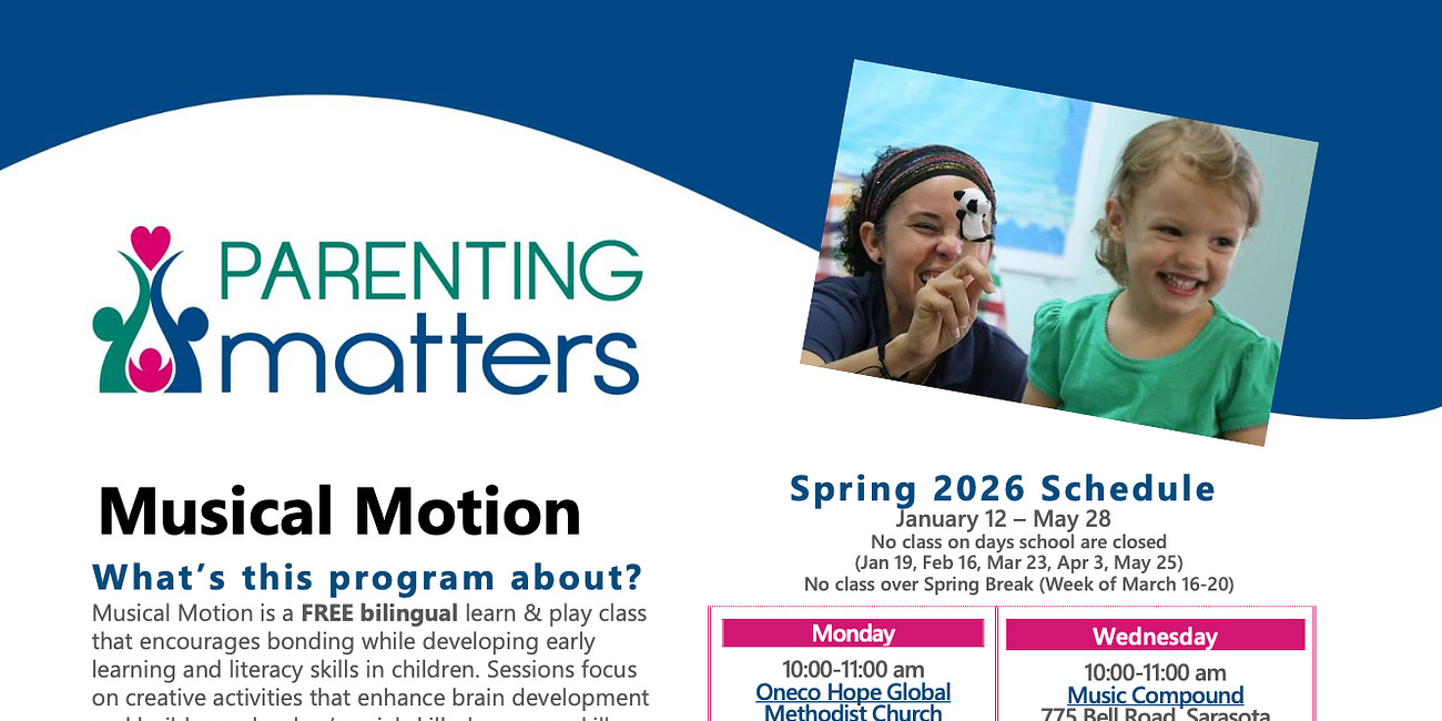 Musical Motion Program Launches Spring Schedule Across Manatee and Sarasota Counties