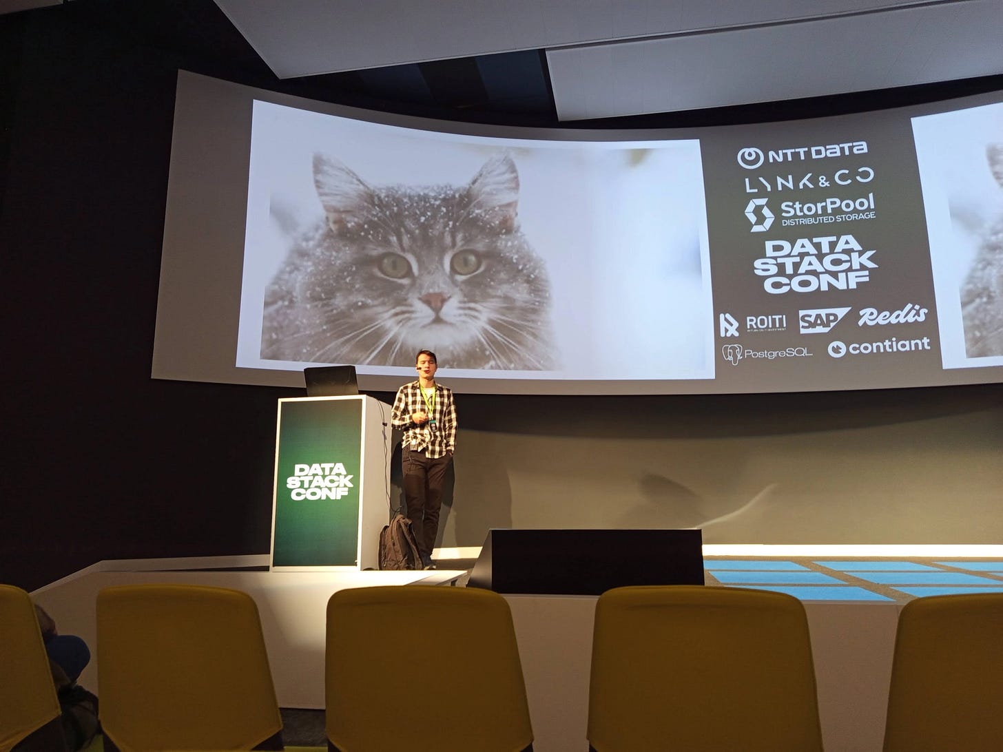 Mihail talking at Data Stack Conf Mihail talking at Data Stack Conf