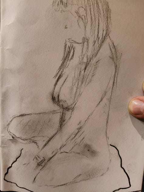 life drawings of a nude female