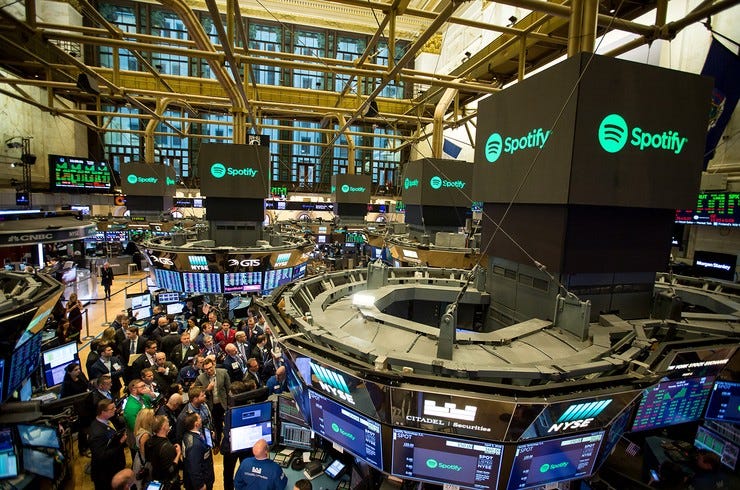 Spotify stock exchange 2018 billboard 1548
