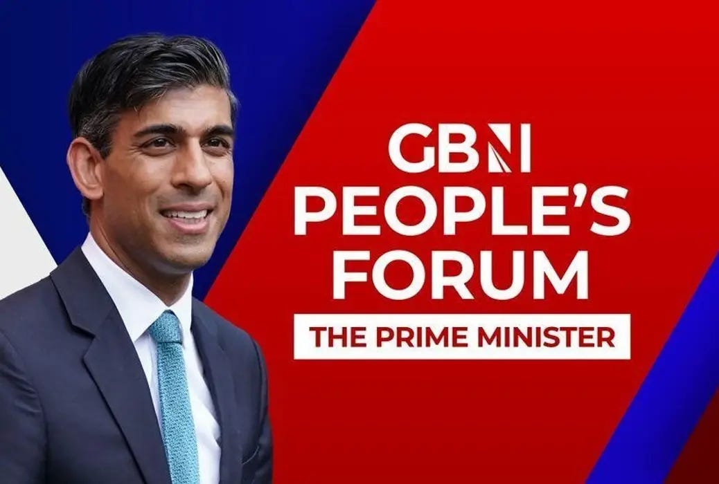 GB News promo for People's Forum: The Prime Minister which Ofcom has said breached due impartiality rules
