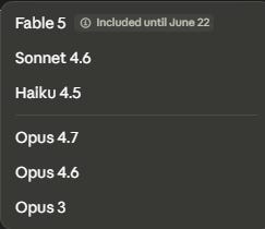 Screenshot of the Claude App model picker, as I saw it since yesterday Screenshot of the Claude App model picker, as I saw it since yesterday