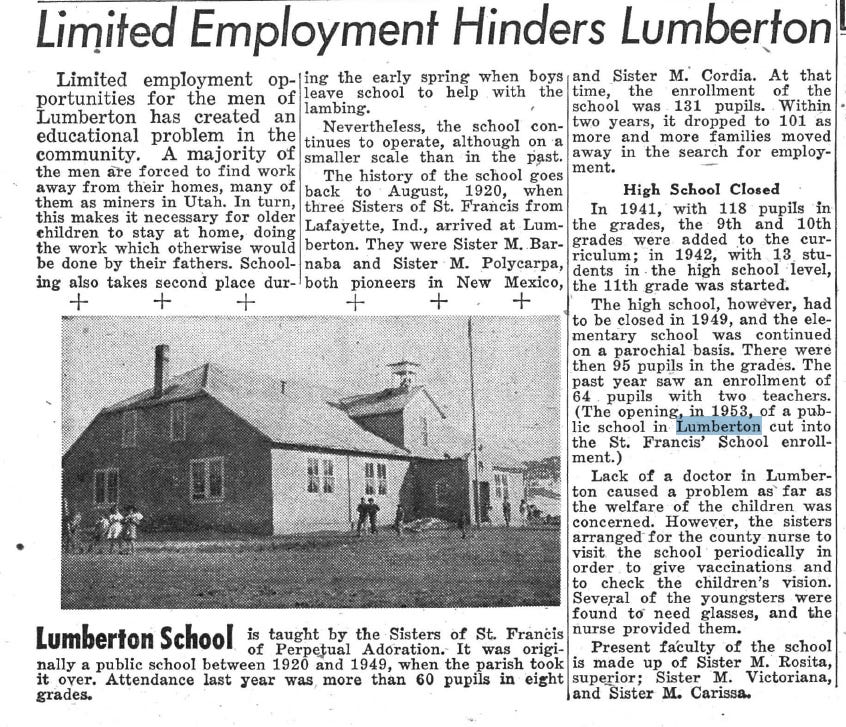 Story from the New Mexico Register, 1955.