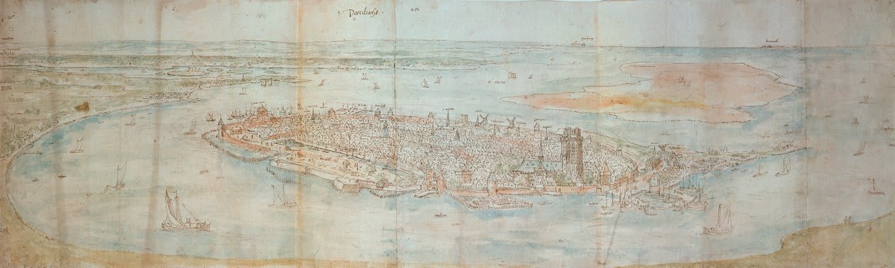 Vista panorámica de Dordrecht, vista desde un punto elevado al oeste de Anthonis van den Wyngaerde