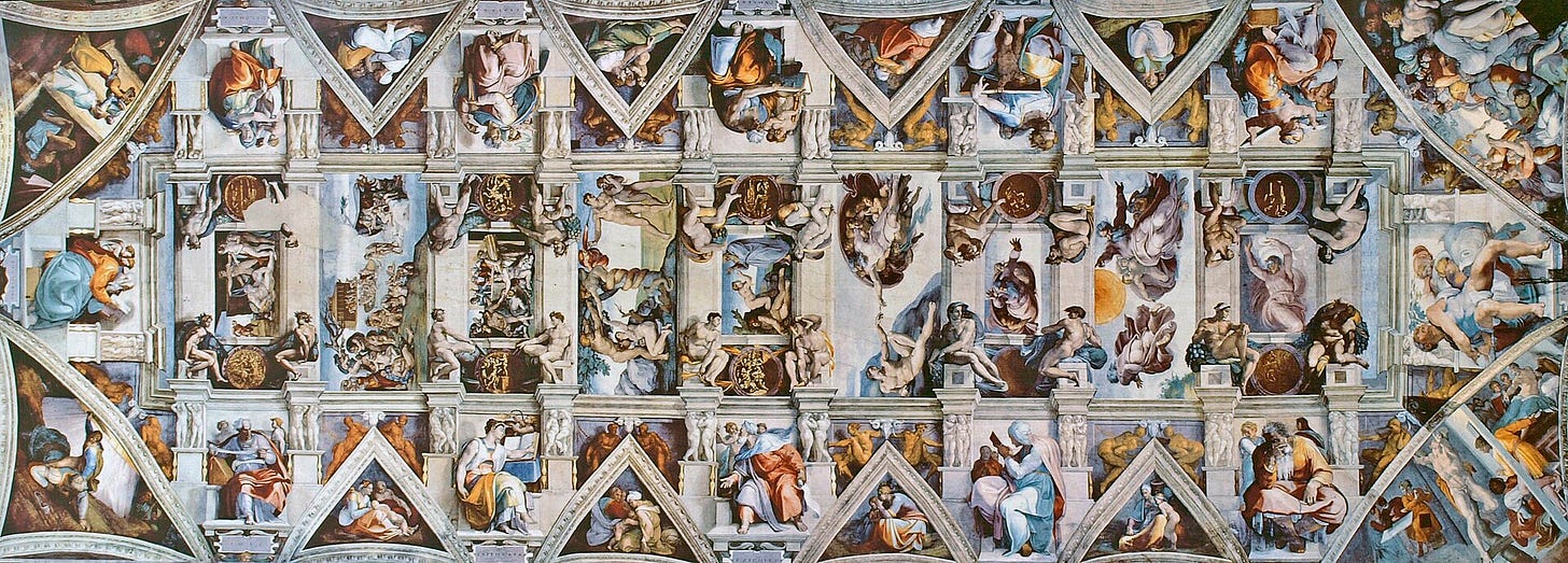 Michelangelo, ceiling of the Sistine Chapel, 1508 to 1512. Vatican City.